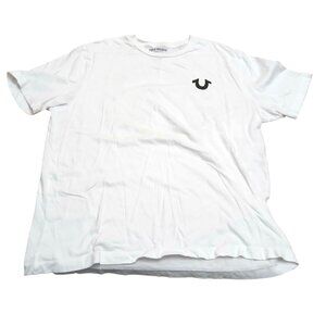 True Religion Jeans Men's XL Shirt White Logo Graphic Tee Short Sleeve T-shirt